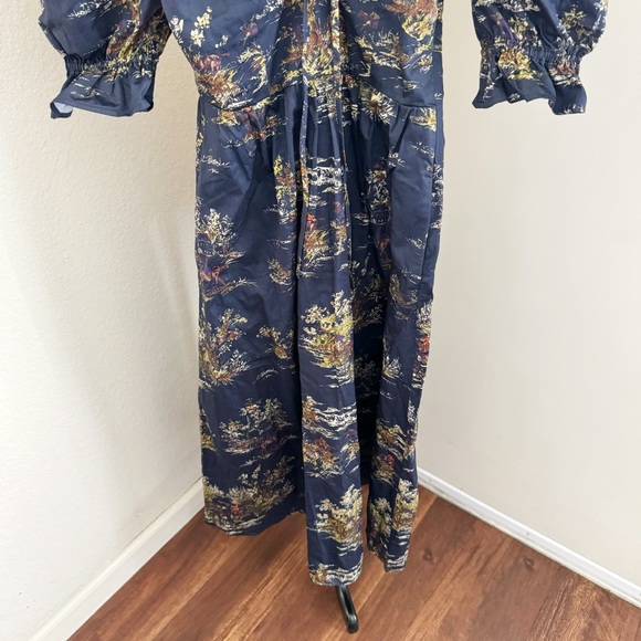 Hill House The Ophelia Nap Dress in Navy Equestrian Toile XS - Picture 10 of 14